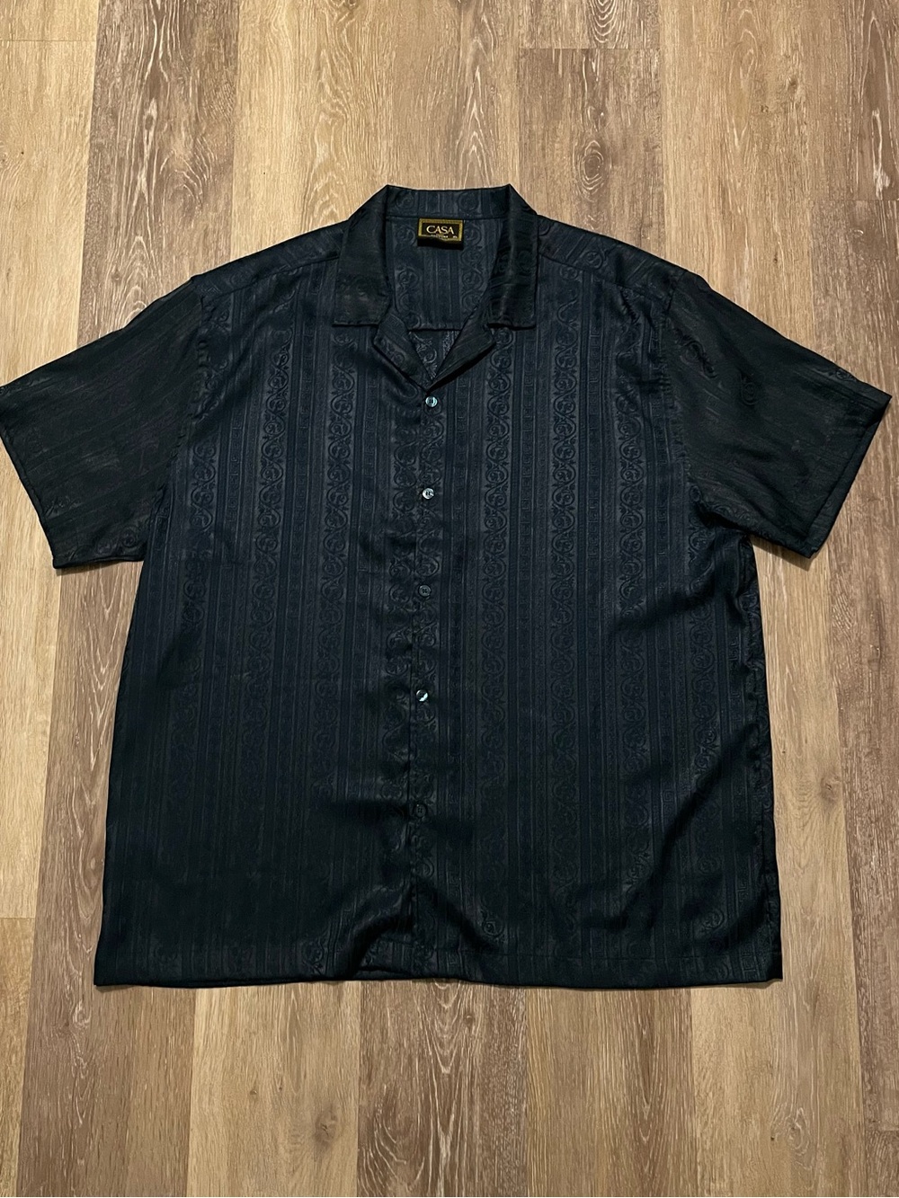 Green Short-Sleeve Cuban Collar Shirt